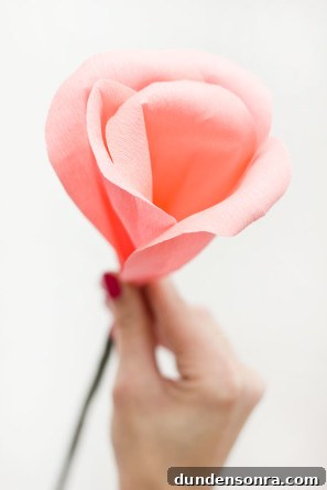DIY Crepe Paper Rose Bud