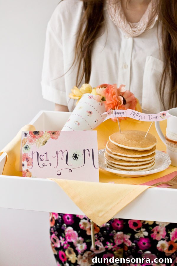 Mother’s Day Breakfast in Bed Printables — Free Printable Cards & Menus 2 Free Mothers Day Breakfast in Bed Printables