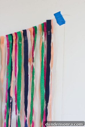 How to Make a Surprise Streamer Door for Parties 7 How To Make A Streamer Door Curtain