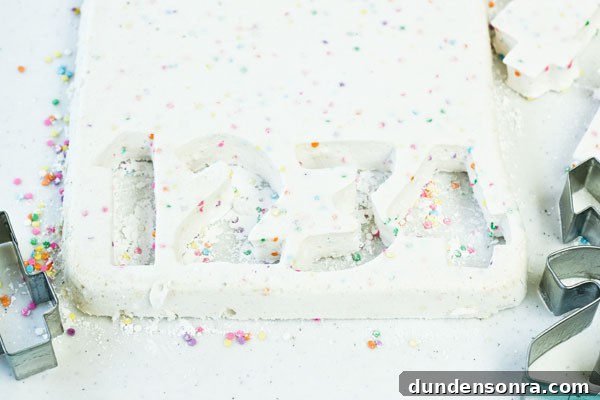 DIY Confetti Marshmallow Number Cakes (Giveaway Closed) 7 How To Cut Marshmallows with a Cookie Cutter