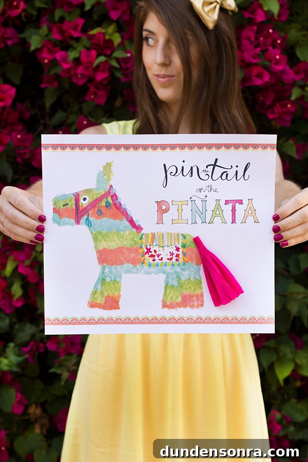 Pin the Tail on the Piñata (Free Printable!)