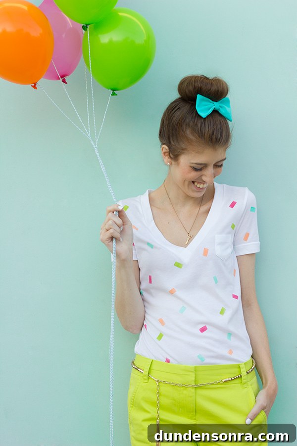 How to Make a Festive DIY Confetti Shirt in Minutes 2 DIY Confetti Shirt Tutorial