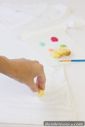 How to Make a Festive DIY Confetti Shirt in Minutes 12 Confetti Potato Stamp