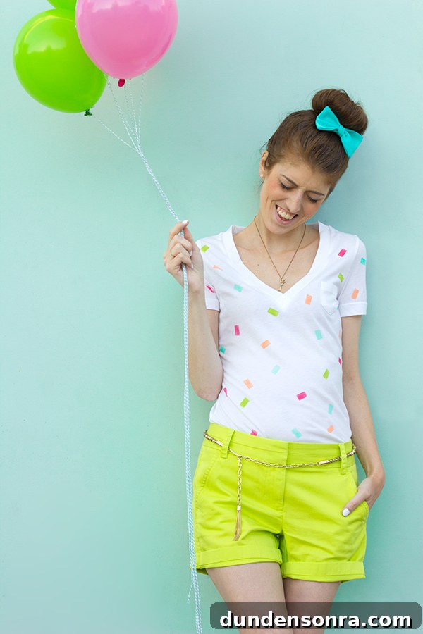 How to Make a Festive DIY Confetti Shirt in Minutes 15 DIY Confetti T-Shirt