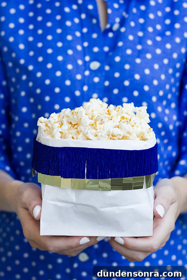 Make Your Own Popcorn Bags: DIY Guide for Parties and Gifts 4 DIY Fringe Popcorn Bags