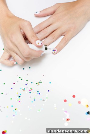 How to Do a Confetti Mani at Home: Step-by-Step Guide 7 How to add confetti to nails