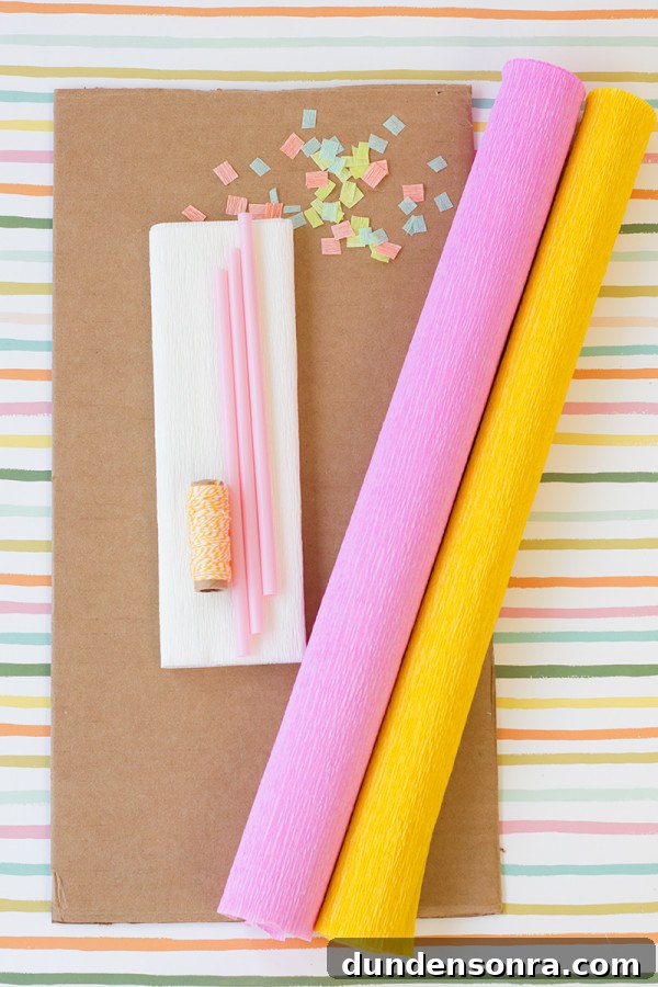 DIY Birthday Cake Pinata Supplies