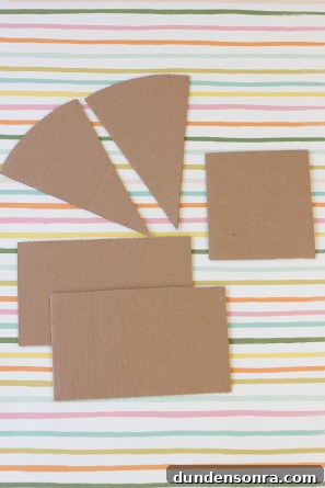 DIY Birthday Cake Pinata Cardboard Pieces
