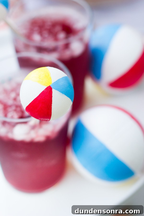 DIY Beach Ball Drink Stirrers: Fun Tropical Cocktail Picks 3 DIY Beach Ball Drink Stirrer