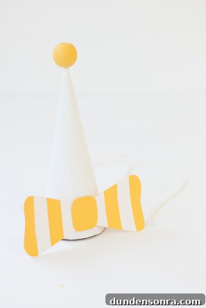 DIY Striped Bow Party Hats