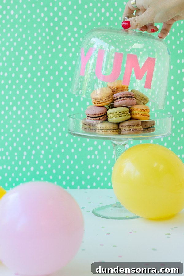 Cake Dome Stenciling DIY