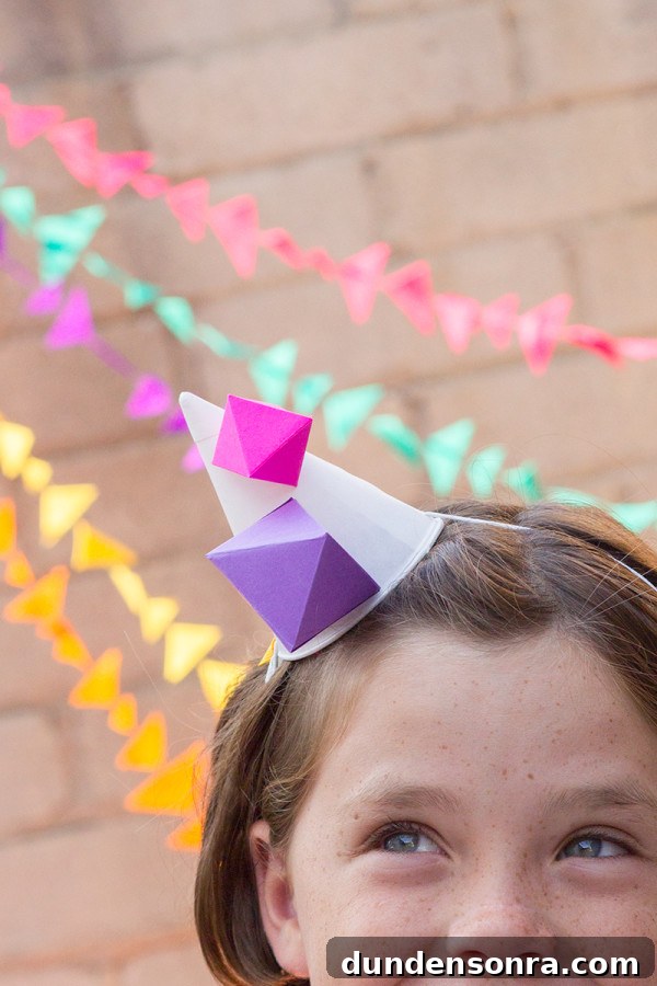 Geometric Party DIYs: 12 Creative Decorations and Crafts 21 Geometric Party Hat DIY