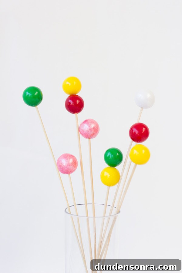 DIY Gumball Drink Stirrers: Homemade Candy Cocktail Picks 6 Gumball Drink Stirrers How To