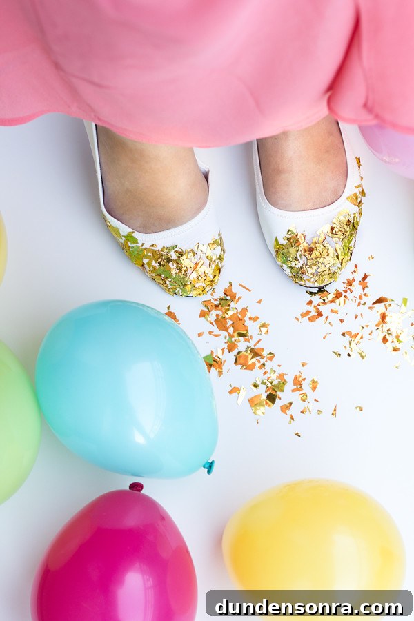 DIY Confetti Dipped Flats