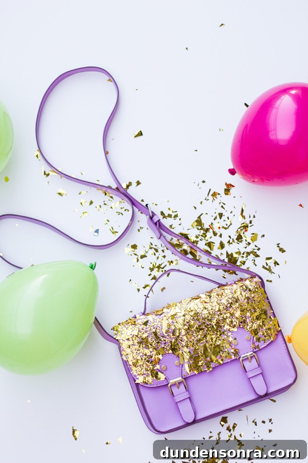 DIY Confetti Dipped Bag