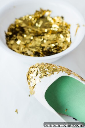 Gold Confetti Dipped Flats