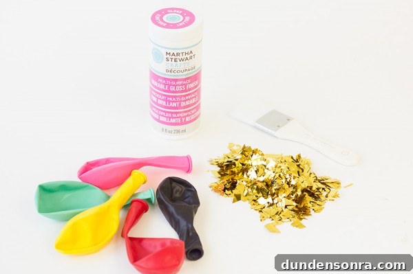 Confetti-Dipped Balloons: Fun DIY Party Decor Tutorial 4 Confetti Dipped Balloons Supplies