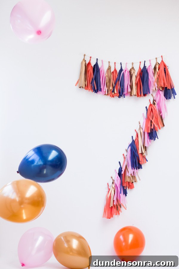 DIY Tassel Number Garland: Make Custom Party Number Banners 14 Tassel Garland Numbers DIY