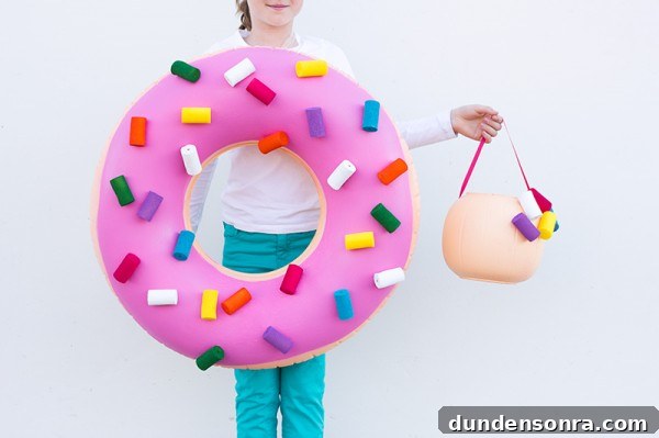 DIY Donut Costume and Donut Hole Treat Bucket