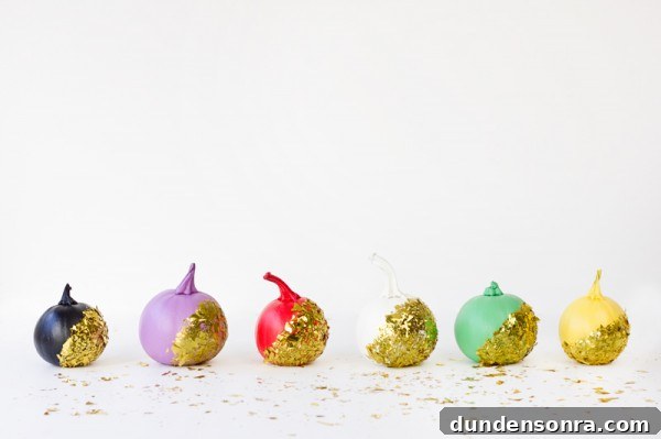 Confetti-Dipped Pumpkin Decorating Ideas for Fall Parties 5 Confetti Dipped Pumpkins DIY