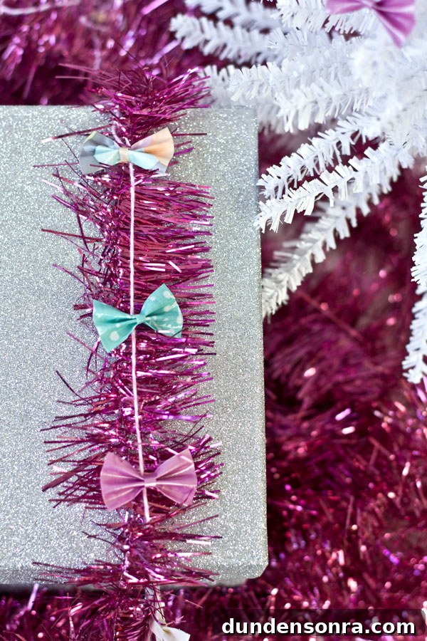 DIY Tiny Duct Tape Bow Garland for Gift Wrapping and Decor 3 DIY Duct Tape Bow Gift Garland