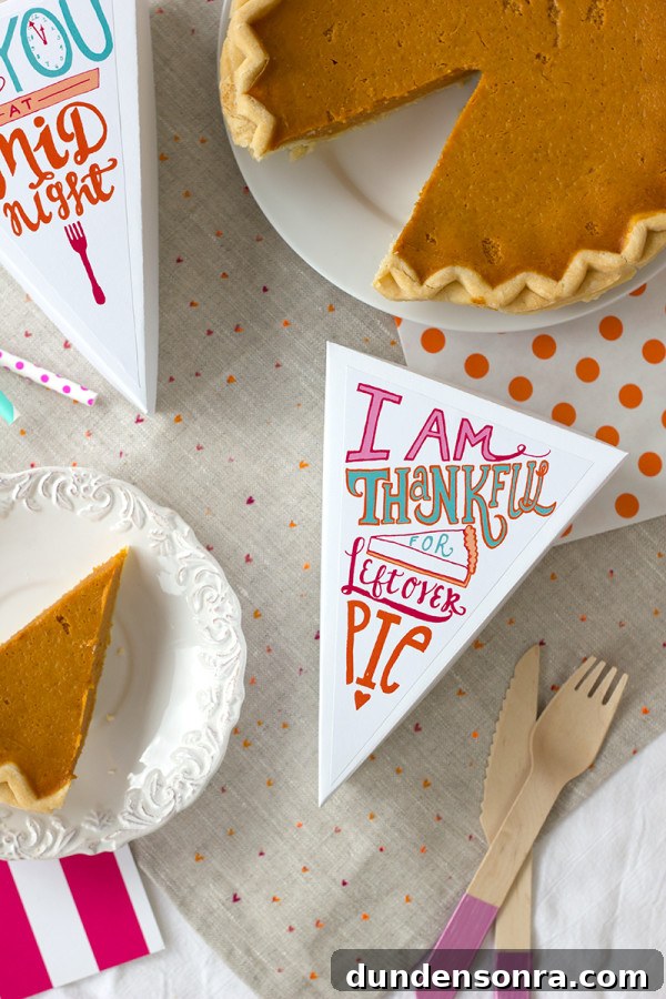 Thanksgiving Pie Labels Printable — Free Download 4 "I Am Thankful for Leftover Pie" Free Printable for Thanksgiving