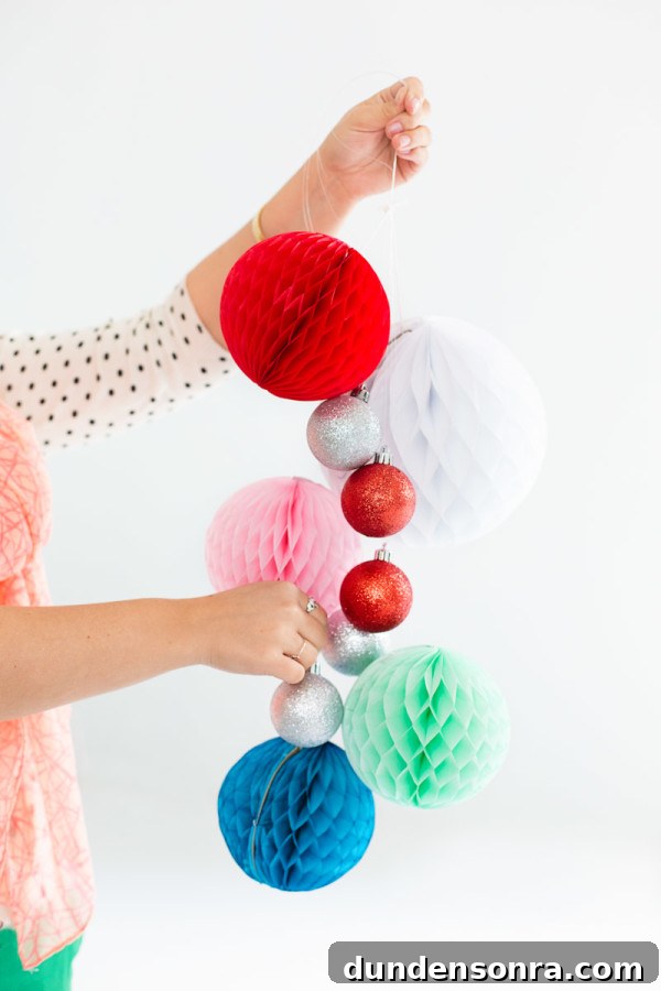 DIY Honeycomb Ornament Chandeliers