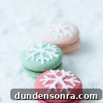 Snowflake Stenciled Macarons