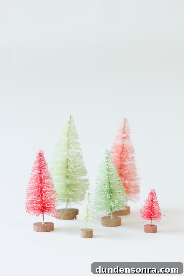 DIY Gold Dipped Bottle Brush Trees