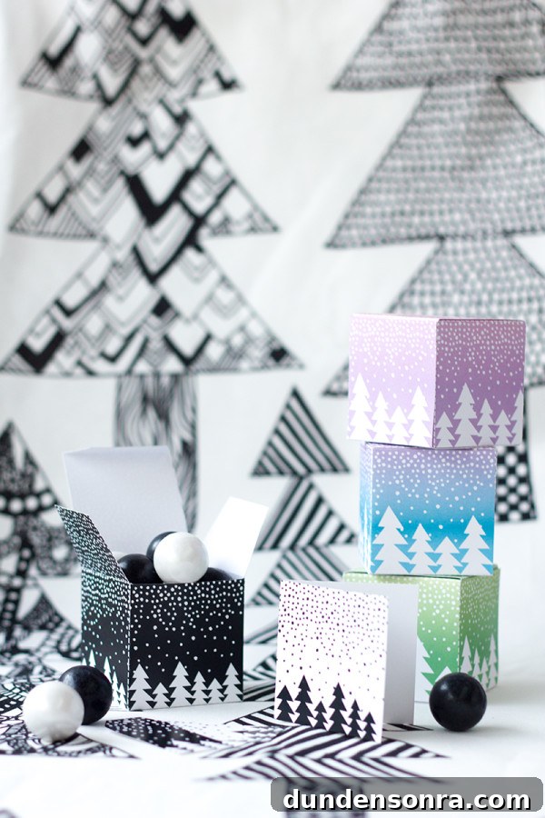 Printable Let It Snow Gift Boxes and Tags — Free Download 2 Free Printable