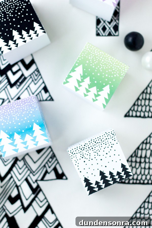 Printable Let It Snow Gift Boxes and Tags — Free Download 5 Free Printable Let It Snow Gift Boxes and Tags