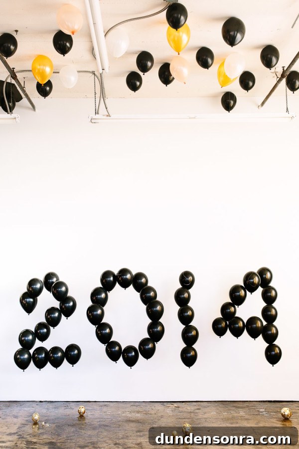 DIY Giant Balloon Numbers for New Year's Eve