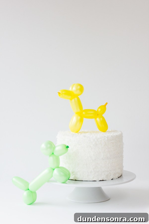DIY Balloon Animal Cake Topper Ideas for Party Cakes 11 DIY Balloon Animal Cake Topper