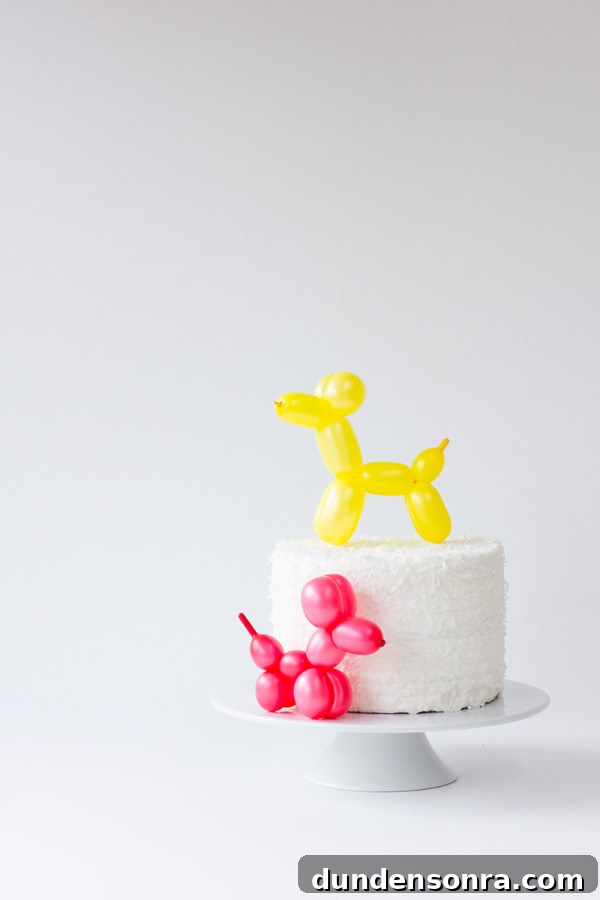 DIY Balloon Animal Cake Topper Ideas for Party Cakes 12 DIY Balloon Animal Cake Topper
