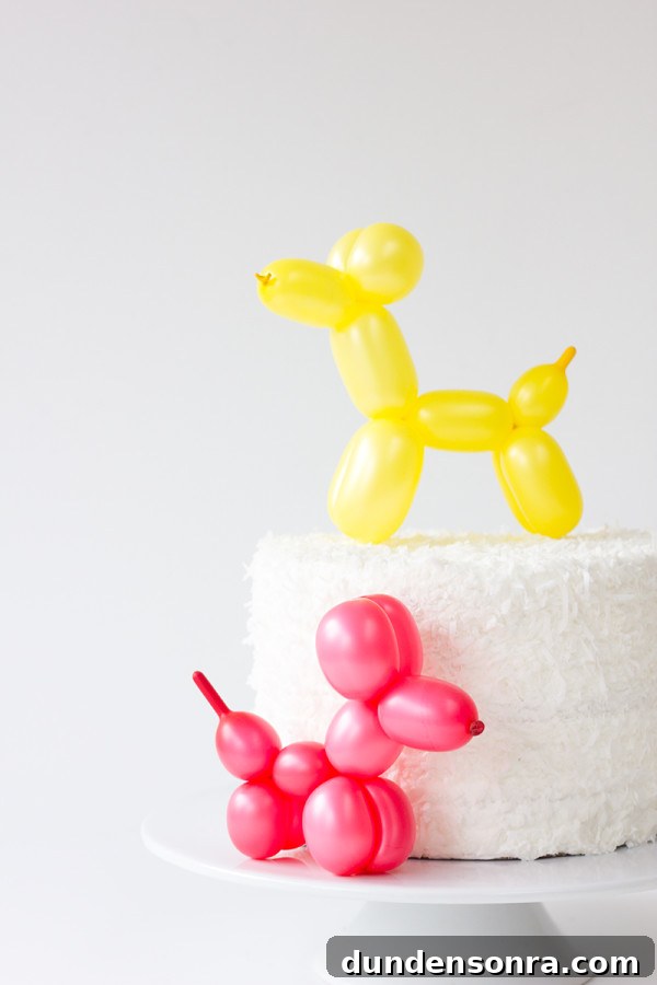 DIY Balloon Animal Cake Topper Ideas for Party Cakes 3 DIY Balloon Animal Cake Topper