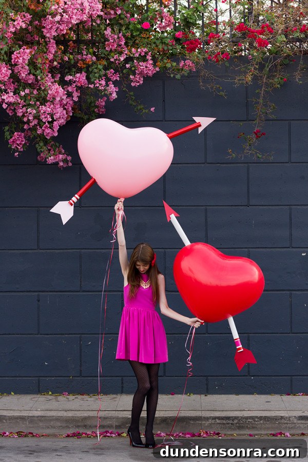DIY Giant Cupid's Arrow Balloons