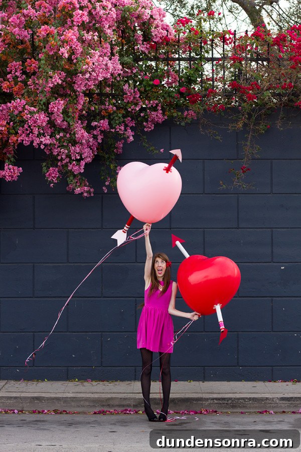 DIY Giant Cupid's Arrow Balloons