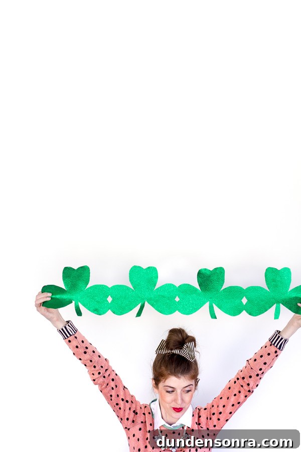 How to Make Giant Shamrock Streamers for St. Patrick’s Day Decorations 2 DIY Giant Shamrock Streamers