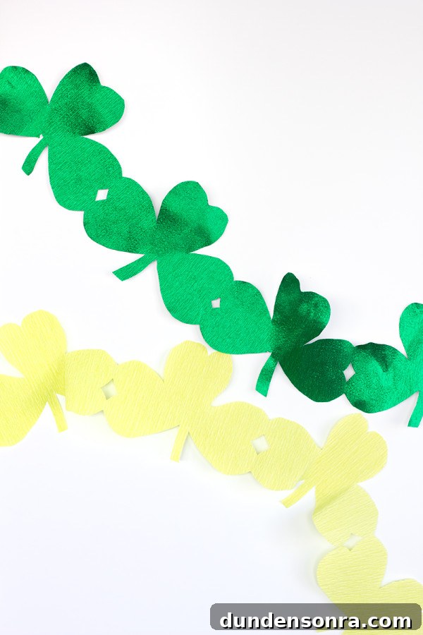How to Make Giant Shamrock Streamers for St. Patrick’s Day Decorations 7 DIY Giant Shamrock Streamers