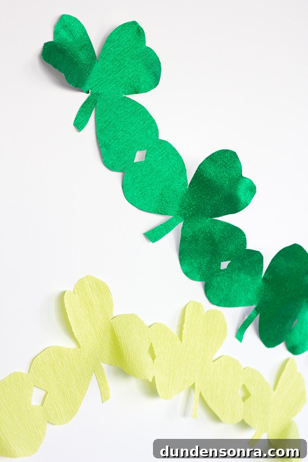 How to Make Giant Shamrock Streamers for St. Patrick’s Day Decorations 8 DIY Giant Shamrock Streamers