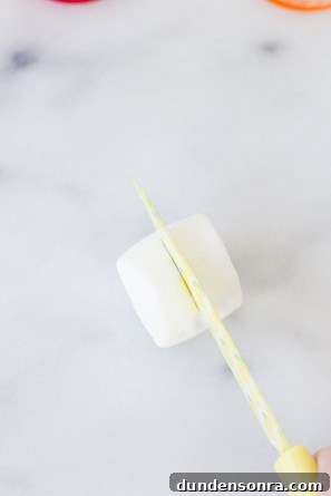 DIY Rainbow Marshmallow Drink Stirrers