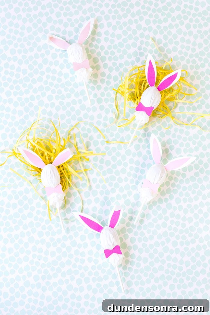 How to Make Adorable Easter Bunny Lollipops at Home 2 DIY Easter Bunny Lollipops