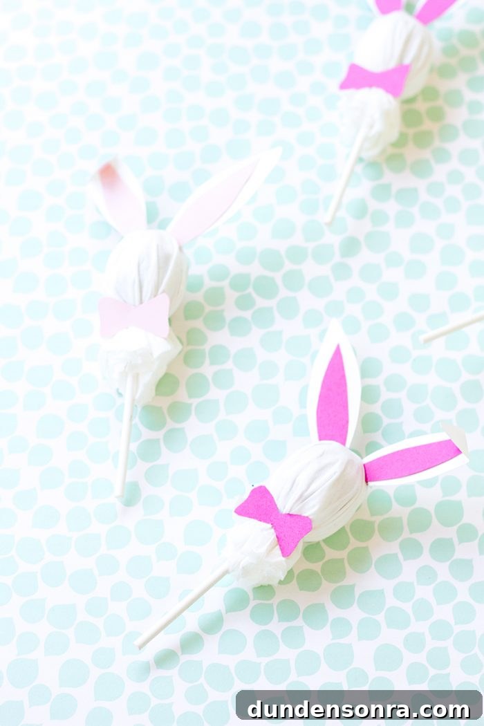 How to Make Adorable Easter Bunny Lollipops at Home 8 DIY Easter Bunny Lollipops