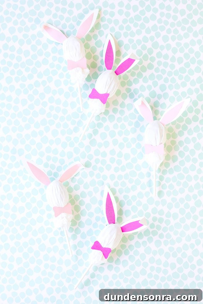 How to Make Adorable Easter Bunny Lollipops at Home 10 DIY Easter Bunny Lollipops