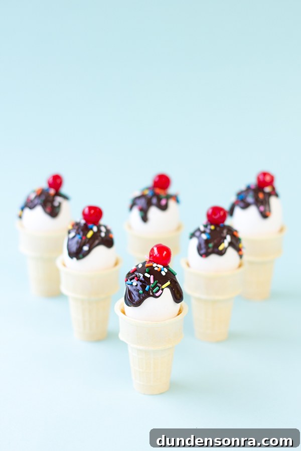 DIY Ice Cream Cone Easter Eggs