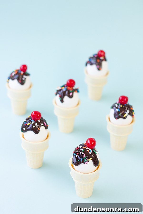 DIY Ice Cream Cone Easter Eggs