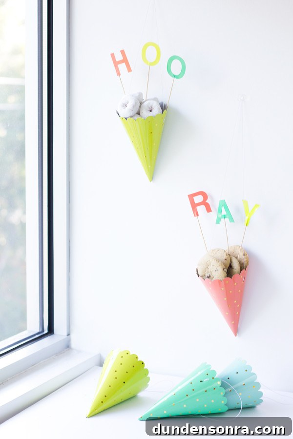 DIY Party Hat Treat Cones: Cute Snack Holders for Celebrations 2 DIY Party Hat Treat Cones