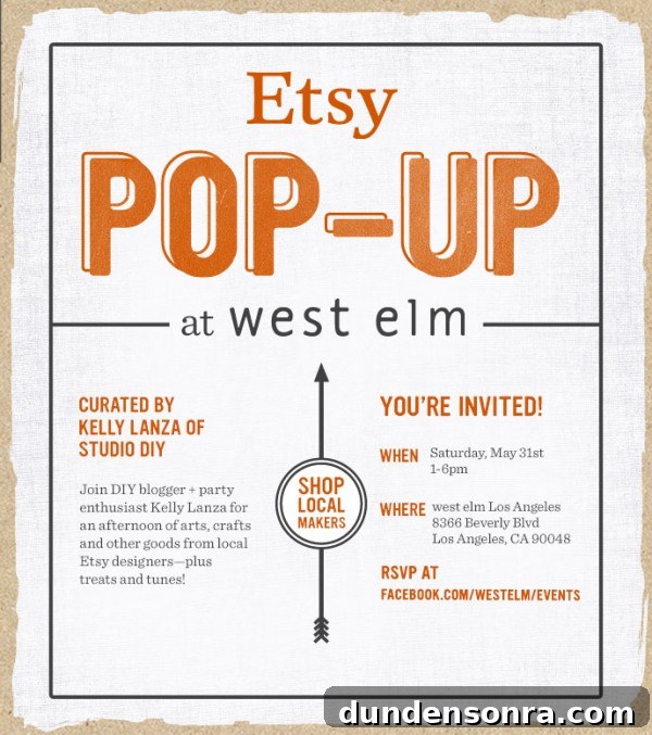 LA Etsy Pop-up at West Elm Curated by Studio DIY