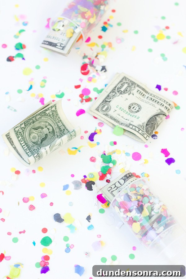 DIY Surprise Money Confetti Poppers: How to Make Cash-Filled Party Poppers 2 DIY Surprise Money Confetti Poppers
