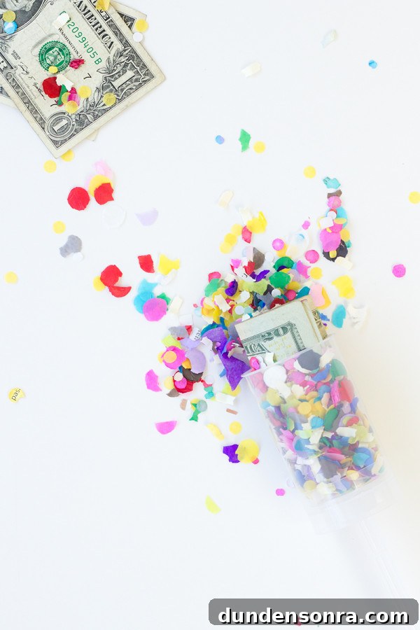 DIY Surprise Money Confetti Poppers: How to Make Cash-Filled Party Poppers 4 DIY Surprise Money Confetti Popper